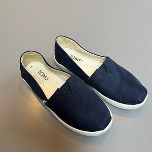 TOMS Dark Blue Canvas Slip-Ons
